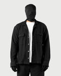 The Cover Men's Black Jacquard Knit Overshirt Front View