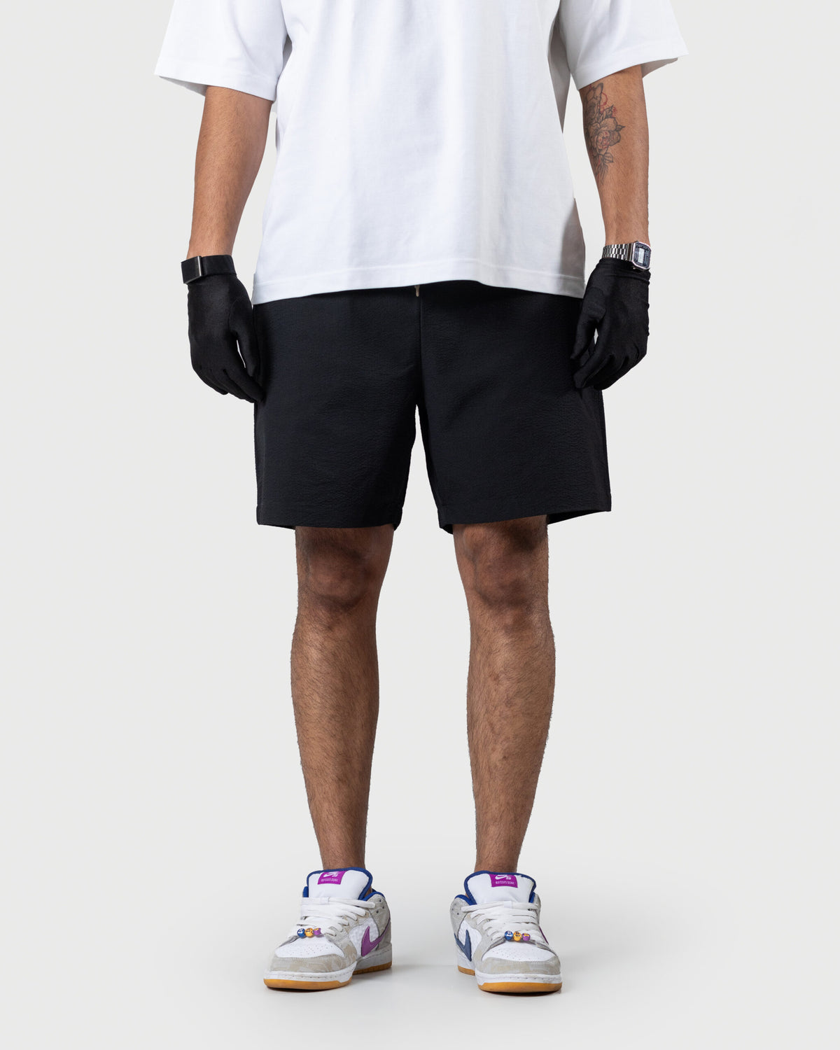 Recess - Men's Black Bubble Crush Shorts - Lightweight Drawstring Casual Shorts