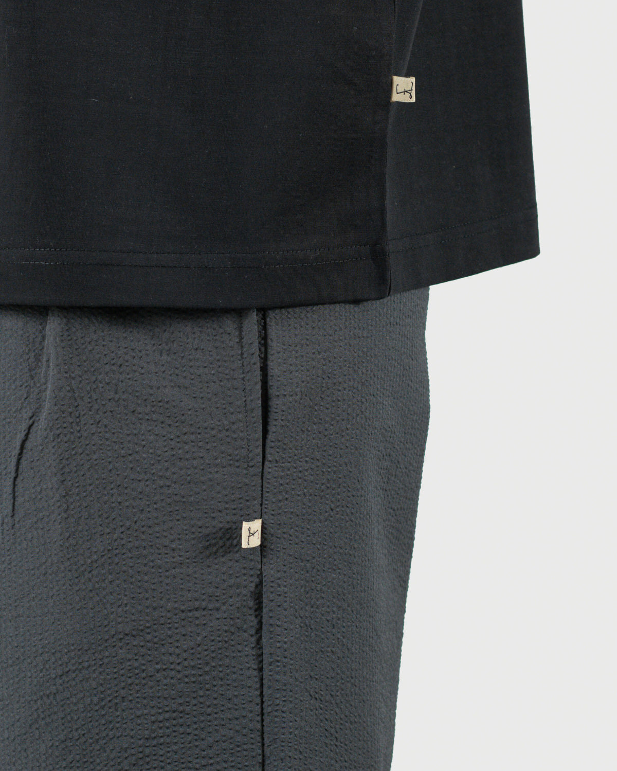 The Lowr - Men's Grey Bubble Crush Jogger Trousers - Drawstring Relaxed Fit Casual Pants