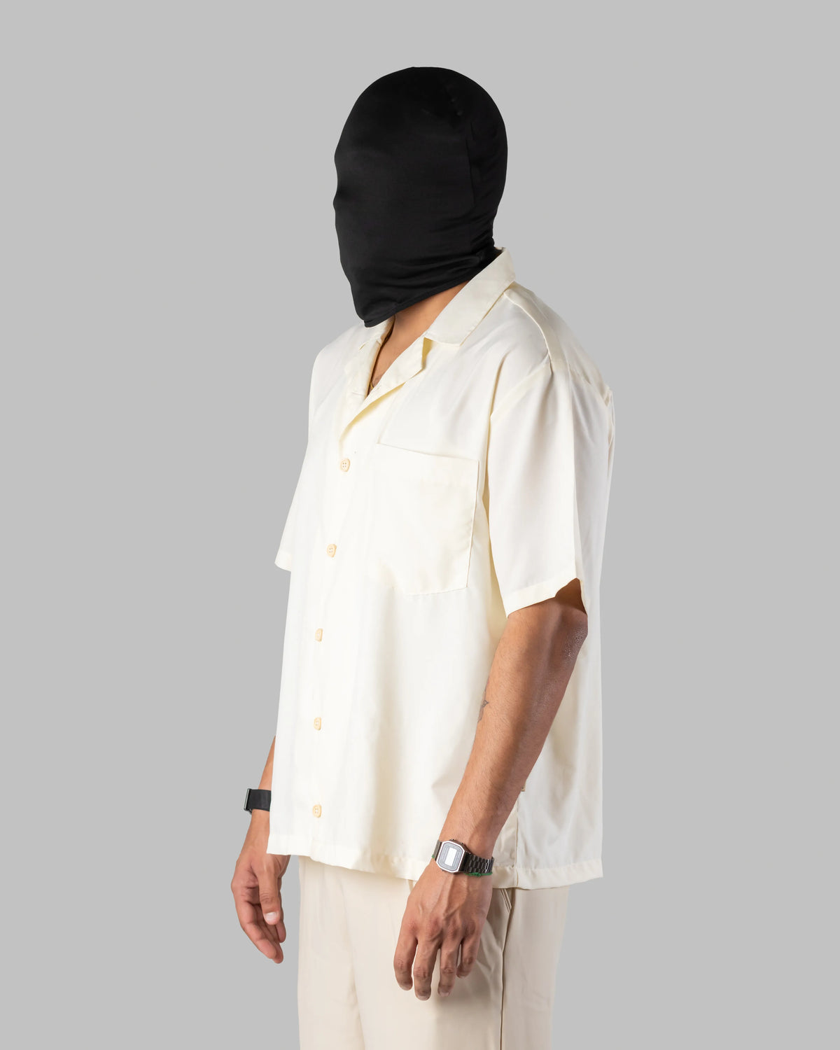 The Edit Shirt- Men's Cream Boski Cotton, Relaxed Fit, Bowling Shirt