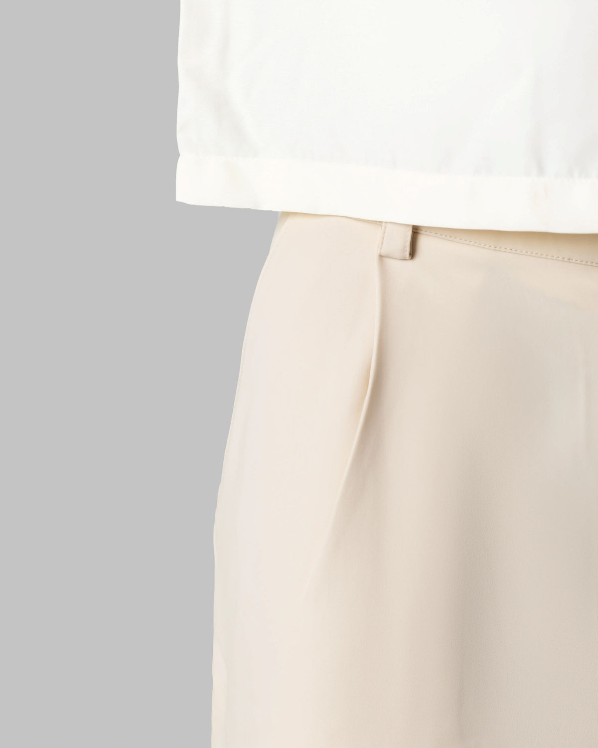 The Base - Men's Beige Cotton Blend Pleated Trousers