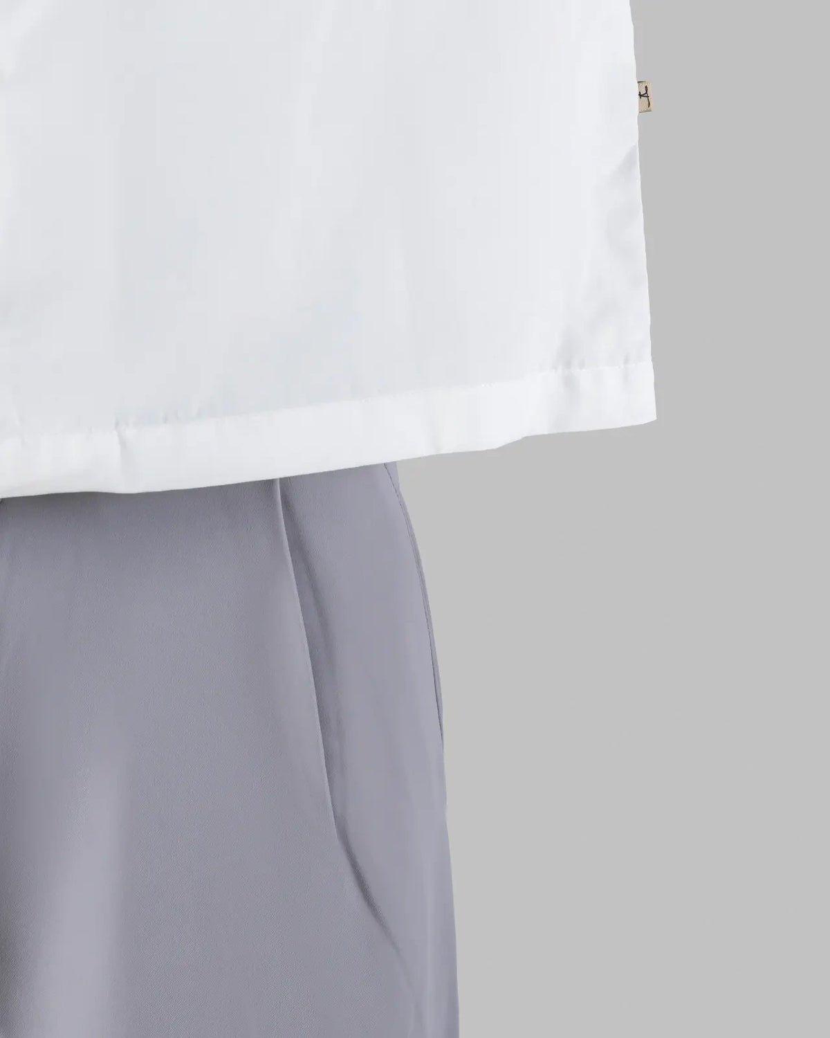 The Base - Men's Grey Cotton Blend Pleated Trousers