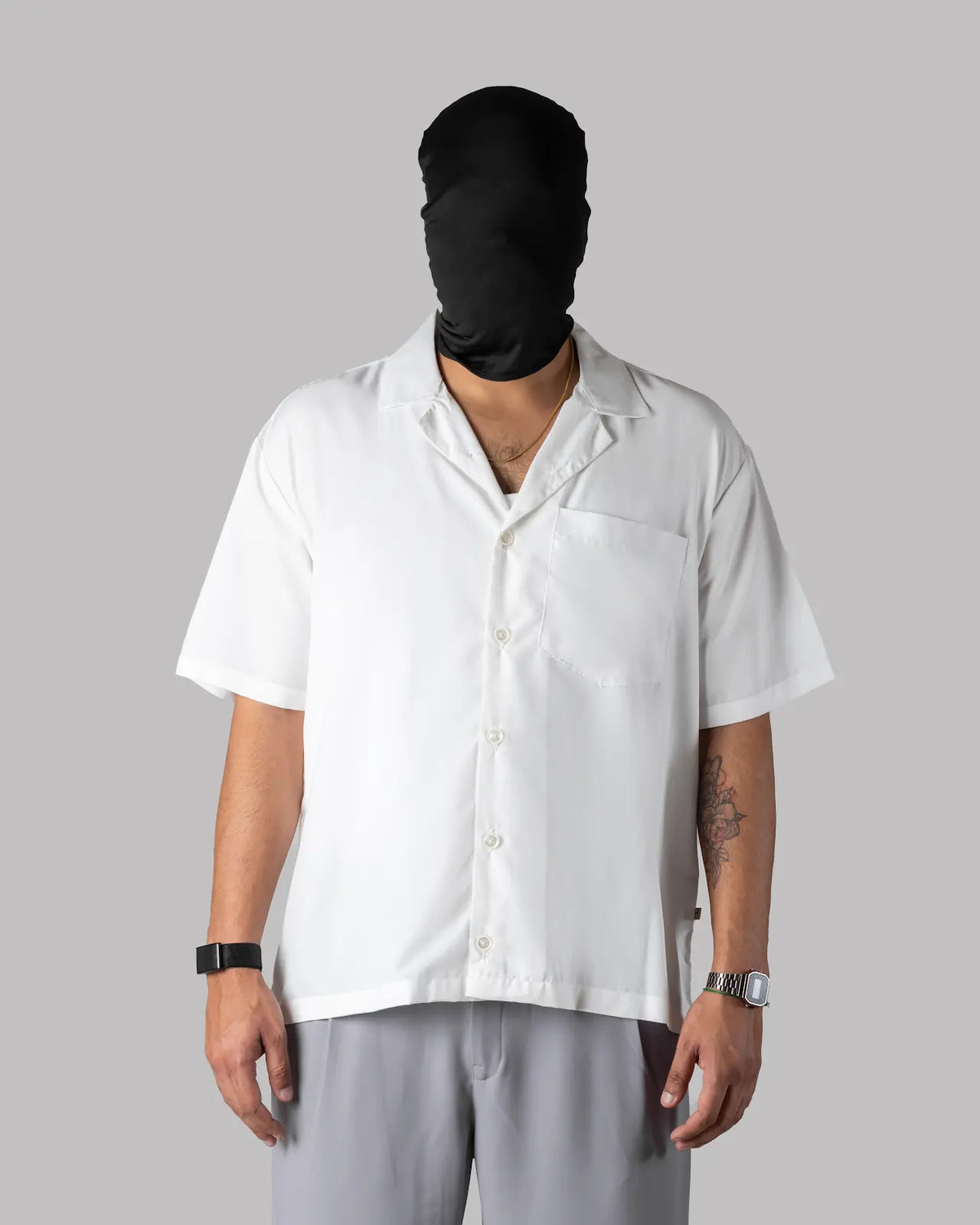 The Edit Shirt - Men's Frost White Boski Cotton, Relaxed Fit, Bowling Shirt