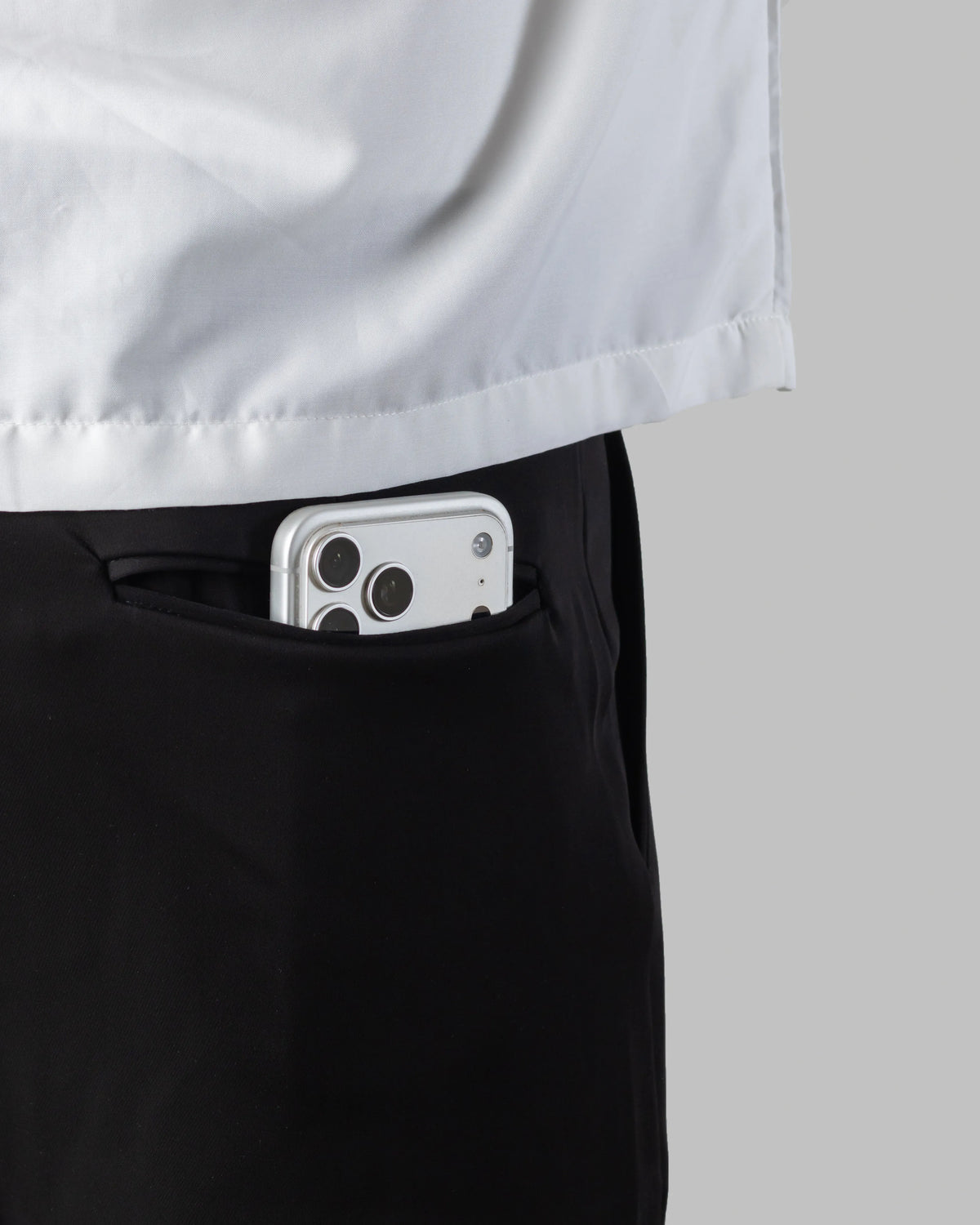 The Base - Men's Black Cotton Blend Pleated Trousers