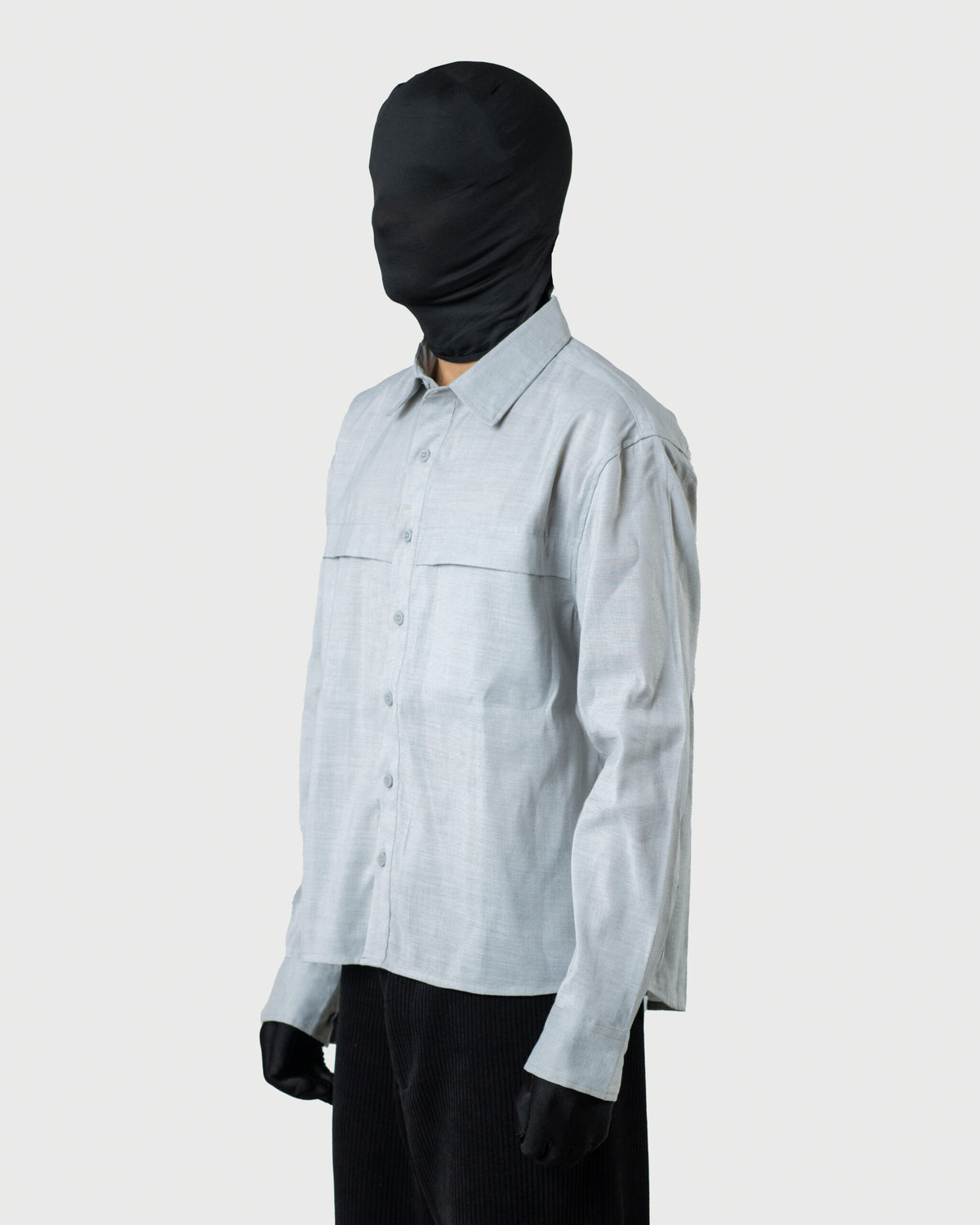 The Frame - Men's Grey Linen Viscose Boxy Shirt - Relaxed Fit Smart Casual Shirt