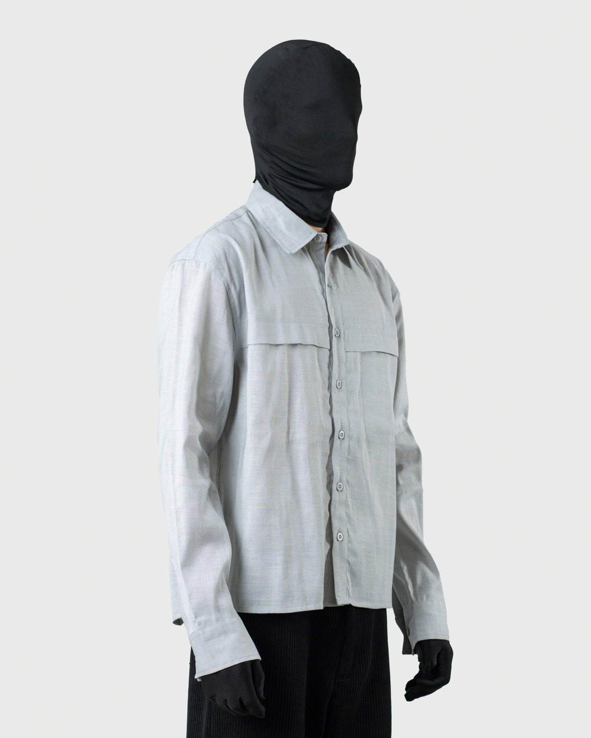 The Frame - Men's Grey Linen Viscose Boxy Shirt - Relaxed Fit Smart Casual Shirt