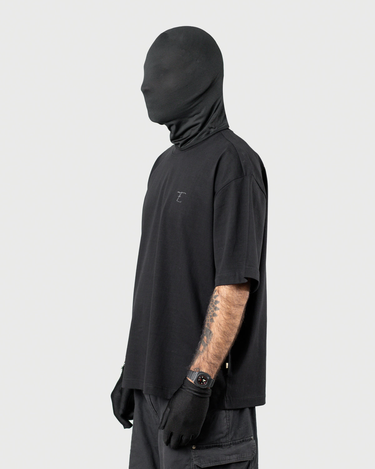 The Tee - Men's Black 240GSM Mercerised Cotton Oversized T-Shirt - Drop Shoulder Graphic Tee