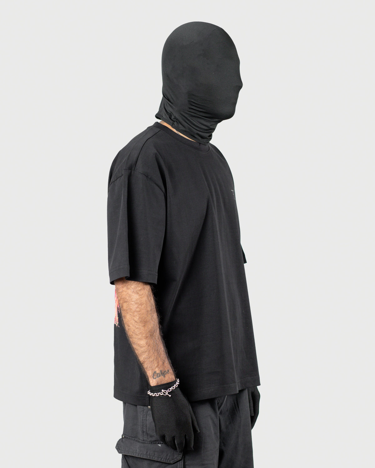 The Tee - Men's Black 240GSM Mercerised Cotton Oversized T-Shirt - Drop Shoulder Graphic Tee