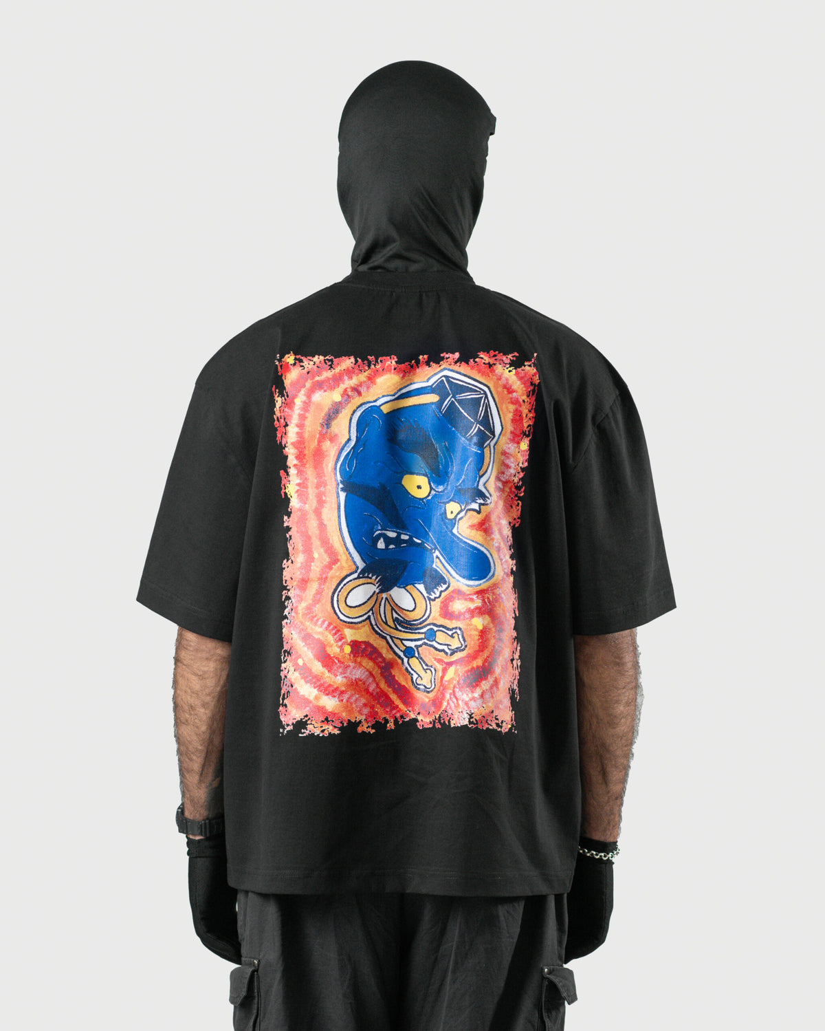 The Tee - Men's Black 240GSM Mercerised Cotton Oversized T-Shirt - Drop Shoulder Graphic Tee
