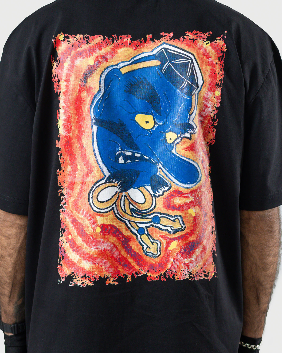The Tee - Men's Black 240GSM Mercerised Cotton Oversized T-Shirt - Drop Shoulder Graphic Tee