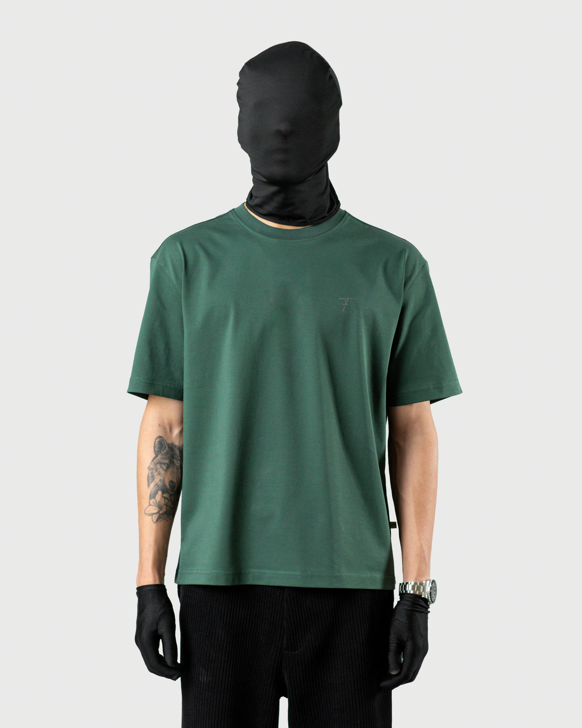The Tee - Men's Olive 240GSM Mercerised Cotton Oversized Graphic T-Shirt - Drop Shoulder