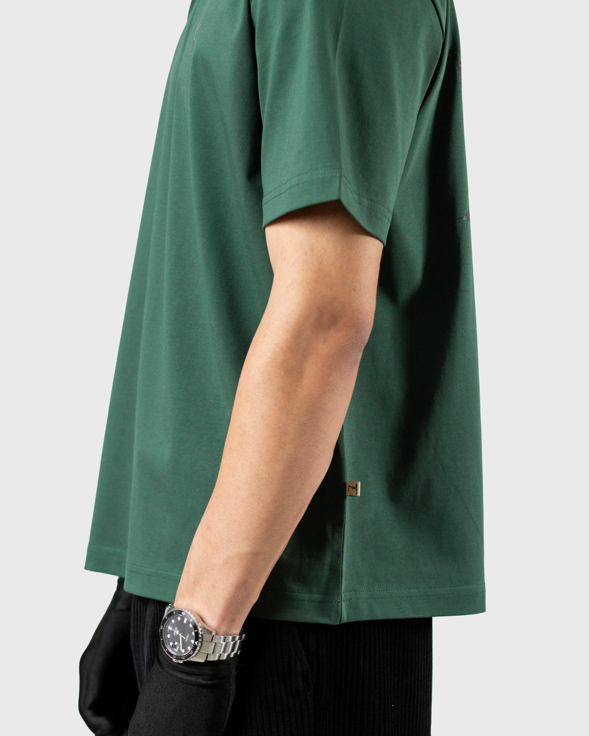 The Tee - Men's Olive 240GSM Mercerised Cotton Oversized Graphic T-Shirt - Drop Shoulder