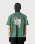The Tee - Men's Olive 240GSM Mercerised Cotton Oversized Graphic T-Shirt - Drop Shoulder