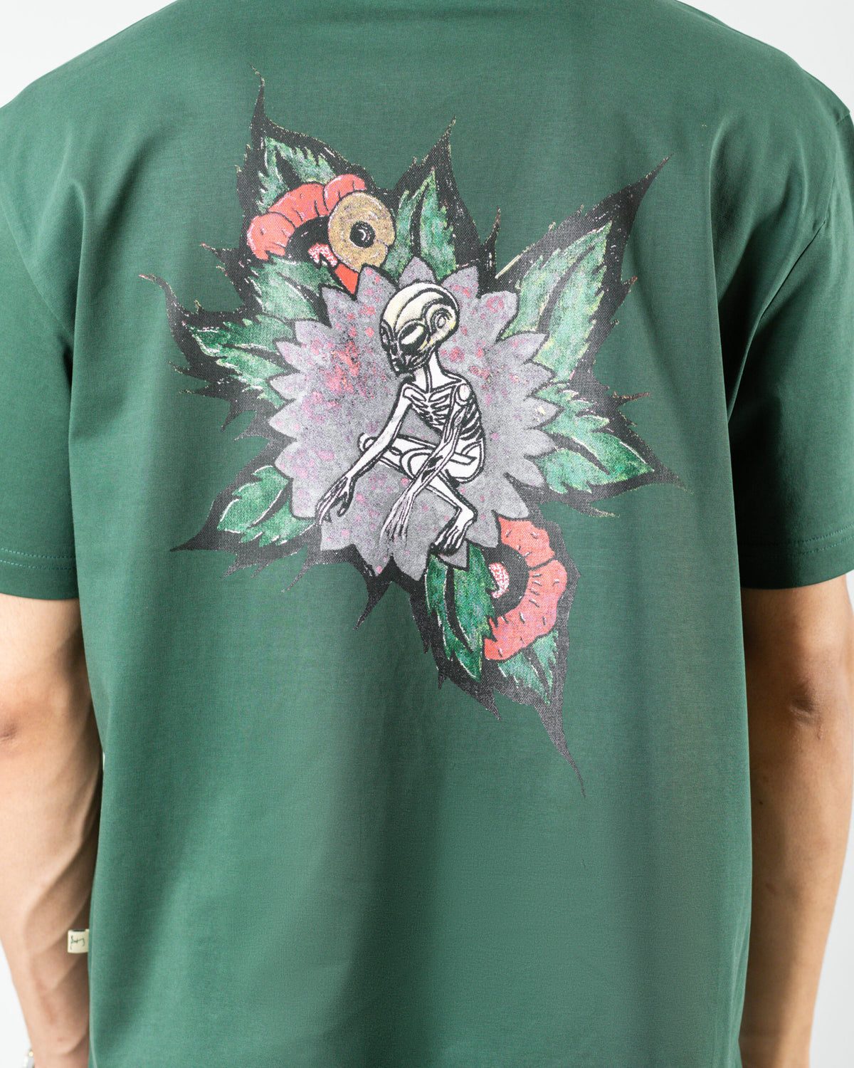 The Tee - Men's Olive 240GSM Mercerised Cotton Oversized Graphic T-Shirt - Drop Shoulder