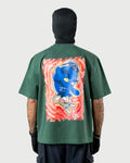 The Tee - Men's Olive 240GSM Mercerised Cotton Oversized T-Shirt - Drop Shoulder Graphic T-Shirt for Men