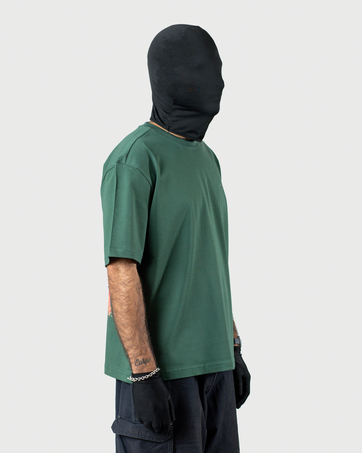 The Tee - Men's Olive 240GSM Mercerised Cotton Oversized T-Shirt - Drop Shoulder Graphic T-Shirt for Men