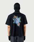 Men's Black 240GSM Mercerised Cotton Oversized Graphic T-Shirt with Drop Shoulder Fit by The Floyde Edit