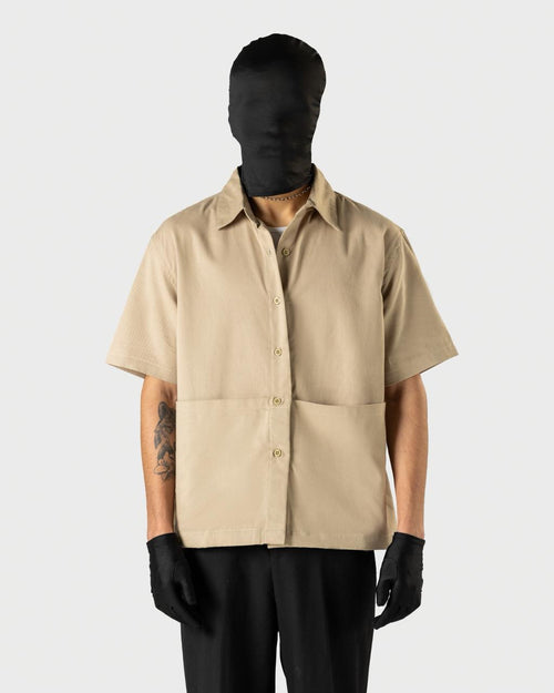 Mehfooz – Men’s Beige Canvas Utility Shirt – Drop Shoulder Oversized Pocket Casual Shirt | The Floyde Edit